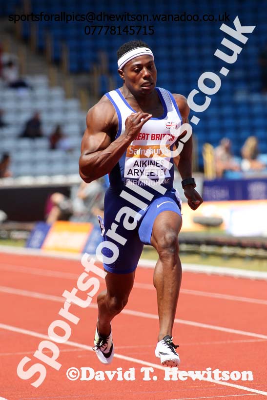 Mens 100 metres, Sainsbury's British Champs, Alexander Stadium, Birmingham. Photo: David T. Hewitson/Sprts for All Pics